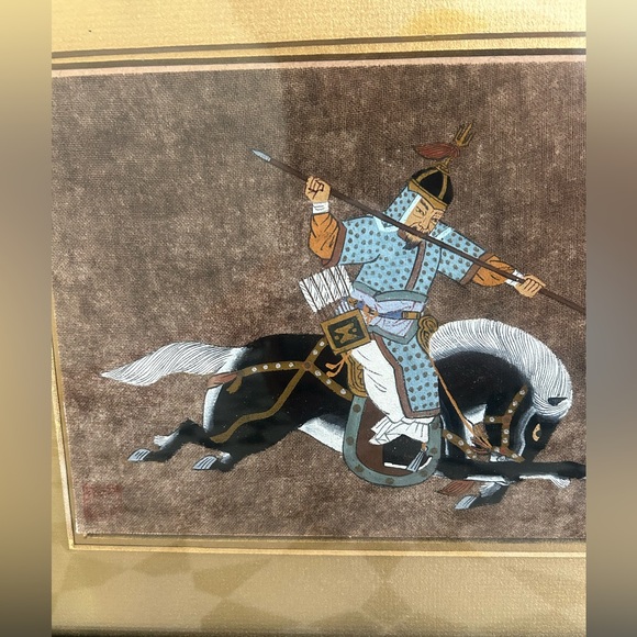 Vintage Art Painting Korean Cavalry in Action - Picture 3 of 4